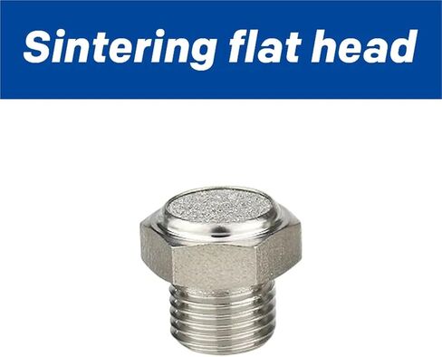 304 Stainless Steel Muffler With Flat End And Pointed 1/8 1/4 3/8 1/2 Inch 1Pcs(Sintering flat head) in Saudi Arabia