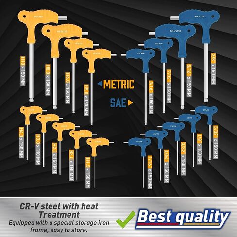مجموعة رؤوس مثقاب سداسية الرأس ألين مكونة من 24 قطعة من أمارتيسان، مجموعة لقم سداسية فولاذية مترية وSAE S2، بطول 1 بوصة in Kuwait