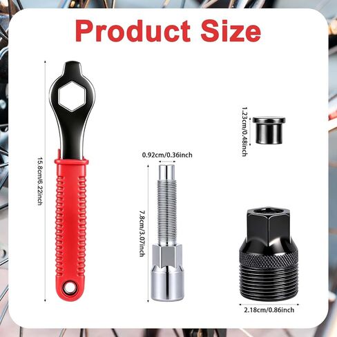 Bicycle Crank Puller Tool Kit with Wrench & Top Cap, Bottom Bracket Removal Tool Bike Repair Kit for Mountain Road E-Bike Maintenance in Saudi Arabia