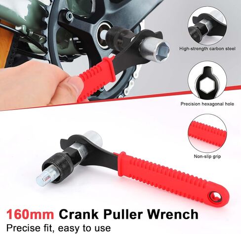 Bicycle Crank Puller Tool Kit with Wrench & Top Cap, Bottom Bracket Removal Tool Bike Repair Kit for Mountain Road E-Bike Maintenance in Saudi Arabia