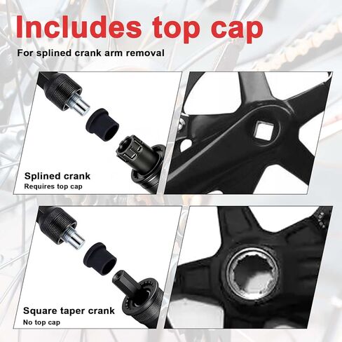 Bicycle Crank Puller Tool Kit with Wrench & Top Cap, Bottom Bracket Removal Tool Bike Repair Kit for Mountain Road E-Bike Maintenance in Saudi Arabia