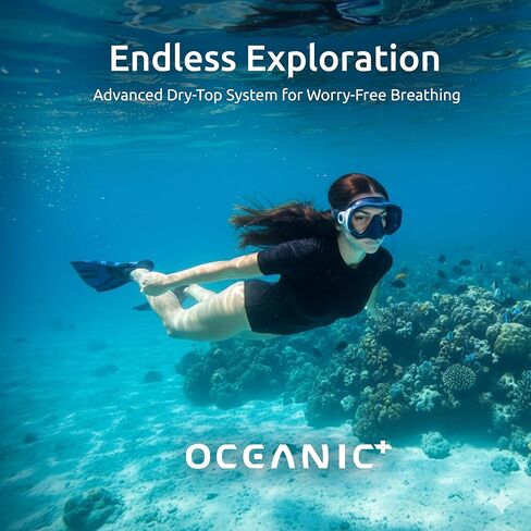 Oceanic Snorkel Mask for Adults, Frameless Single Lens Dive Mask with Tempered Glass, Soft Silicone Skirt & Strap, Quick-Release Buckles for Snorkeling & Scuba in Saudi Arabia