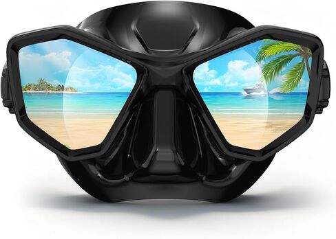 Scuba Mask Adults, Snorkel Diving Mask, Freediving Mask, Snorkeling Gear Swimming Goggles HD Tempered Glass, Low-Volume Dive Mask with Nose Cover, Anti Fog Anti Leakage in Saudi Arabia