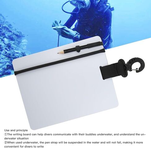 Underwater Writing Slate Diving Gear Board with Pencil Small Size 127x153x3mm 5.0x6.0x0.1in - Reusable Waterproof Notepad, Convenient Scuba Diving Communication Tool (Large size 147*183*3mm) in Saudi Arabia