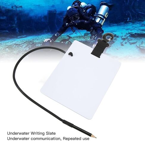Underwater Writing Slate Diving Gear Board with Pencil Small Size 127x153x3mm 5.0x6.0x0.1in - Reusable Waterproof Notepad, Convenient Scuba Diving Communication Tool (Large size 147*183*3mm) in Saudi Arabia