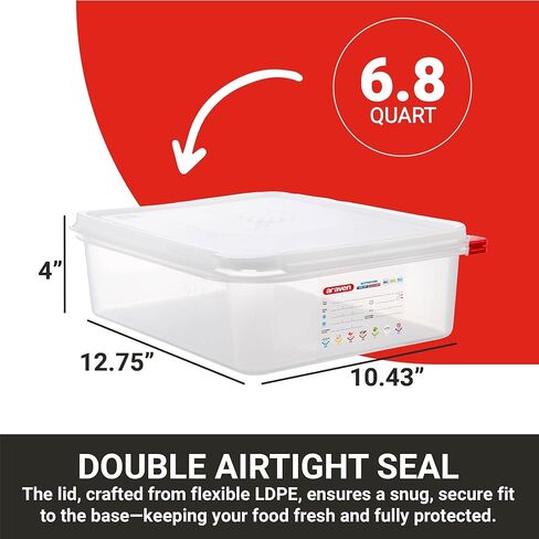 Araven Airtight Container, Food Pan with Lid for Storage in Kitchen and Restaurant, 6.8 Qt, 1 Count, Clear in Saudi Arabia
