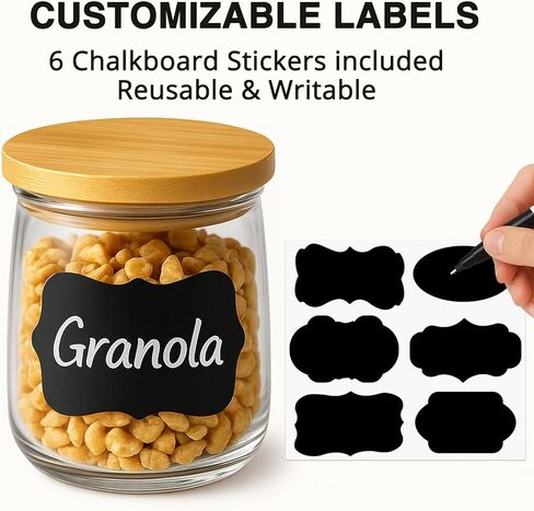 Natural Bamboo 6 Pack Oui Yogurt Jar Lids with Silicone Sealing Rings and Label for 5 oz Glass Jars, Reusable Canning Lids in Saudi Arabia