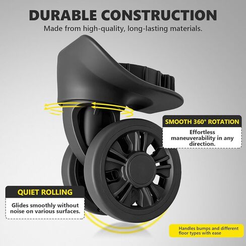Luggage Wheels Replacement Wheel for Luggage Suitcase Repair 360° Rotating Suitcase Replacement Wheels with 5 Mounting Holes H899 in Kuwait