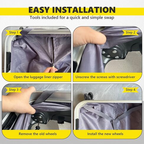 Luggage Wheels Replacement Wheel for Luggage Suitcase Repair 360° Rotating Suitcase Replacement Wheels with 5 Mounting Holes H899 in Kuwait