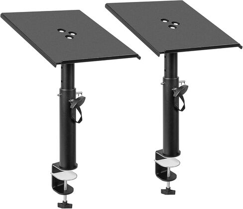 Studio Monitor Stands Pair Desktop Speaker Stands Heavy Duty Clamp Speaker Stand with Adjustable Tilt Angle Tray of 0-12 ° in Saudi Arabia