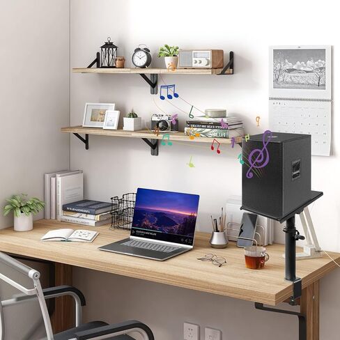 Studio Monitor Stands Pair Desktop Speaker Stands Heavy Duty Clamp Speaker Stand with Adjustable Tilt Angle Tray of 0-12 ° in Saudi Arabia