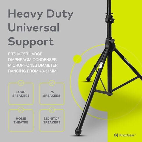 Knox Air Cushion Tripod Speaker Stand - Adjustable Up to 6 Feet, Heavy Duty Universal Support - Standard 35mm Mount Holder for Studio, DJ Events, Music Performance - Easy to Setup in Saudi Arabia
