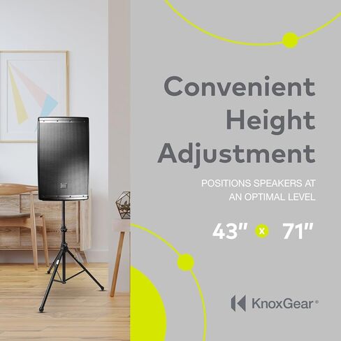 Knox Air Cushion Tripod Speaker Stand - Adjustable Up to 6 Feet, Heavy Duty Universal Support - Standard 35mm Mount Holder for Studio, DJ Events, Music Performance - Easy to Setup in Saudi Arabia