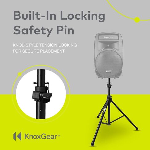 Knox Air Cushion Tripod Speaker Stand - Adjustable Up to 6 Feet, Heavy Duty Universal Support - Standard 35mm Mount Holder for Studio, DJ Events, Music Performance - Easy to Setup in Saudi Arabia