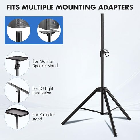 زوج حامل سماعات Qoope، حامل مكبر صوت PA عالي التحمل، حامل حامل ثلاثي مكبر صوت عالمي، حامل مكبر صوت DJ بارتفاع قابل للتعديل من 42 إلى 69 بوصة، إدراج متوافق 35 مم مع دعامة تثبيت in Kuwait