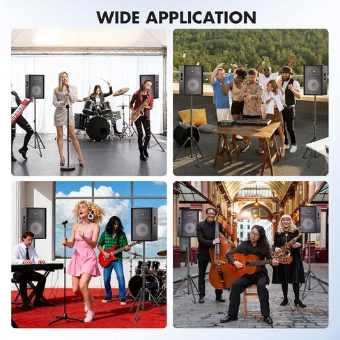 زوج حامل سماعات Qoope، حامل مكبر صوت PA عالي التحمل، حامل حامل ثلاثي مكبر صوت عالمي، حامل مكبر صوت DJ بارتفاع قابل للتعديل من 42 إلى 69 بوصة، إدراج متوافق 35 مم مع دعامة تثبيت in Kuwait