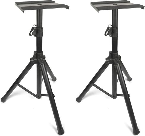 حوامل شاشة استوديو للخدمة الشاقة (زوج) - ارتفاع قابل للتعديل من 29 بوصة إلى 53 بوصة - حامل مكبر صوت ثلاثي القوائم بسعة 80 رطل مع وسادات غير قابلة للانزلاق - يناسب شاشات PA والاستوديو in Kuwait