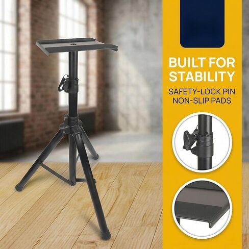 حوامل شاشة استوديو للخدمة الشاقة (زوج) - ارتفاع قابل للتعديل من 29 بوصة إلى 53 بوصة - حامل مكبر صوت ثلاثي القوائم بسعة 80 رطل مع وسادات غير قابلة للانزلاق - يناسب شاشات PA والاستوديو in Kuwait