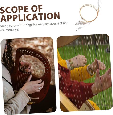 Yardwe Lyre Harp Metal String Replacement Set with Rivets Durable Strings for Sound Production Complete Kit for Amateur and Professional Musicians in Saudi Arabia