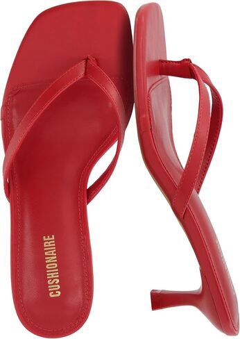 CUSHIONAIRE Women's Miami Kitten heel thong sandals +Memory Foam, Wide Widths Available in Kuwait