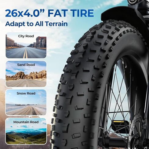 دراجة كهربائية SISIGAD للبالغين، محرك ذروة 1500 وات E Bkie، 26 بوصة/27.5 بوصة إطار سميك لجميع التضاريس، دراجة جبلية كهربائية 80 ميلًا 28 ميلاً في الساعة، بطارية قابلة للإزالة 48 فولت، دراجة كهربائية UL 2849 in Kuwait