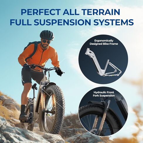 دراجة كهربائية SISIGAD للبالغين، محرك ذروة 1500 وات E Bkie، 26 بوصة/27.5 بوصة إطار سميك لجميع التضاريس، دراجة جبلية كهربائية 80 ميلًا 28 ميلاً في الساعة، بطارية قابلة للإزالة 48 فولت، دراجة كهربائية UL 2849 in Kuwait