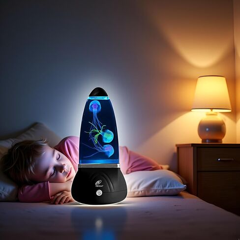 مصباح Lightahead Mini Jellyfish Lava مع 7 تأثيرات متغيرة الألوان. حوض السمك الجيلي الاصطناعي الحسي المثالي (صغير). in Kuwait