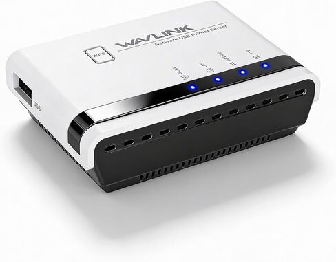 خادم طباعة Zunate USB مع 10/100Mbps Bridge Bridge Carhing 4 طابعة ، ودعم توصيل أوضاع مستقلة سلكية لاسلكية وتوافق 7 8 10 11 OS X (قابس الولايات المتحدة) in Saudi Arabia