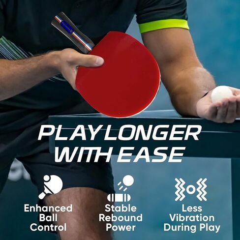 مجداف تنس الطاولة الدوامة مع حقيبة - مضرب بينج بونج للاعبين المتوسطين، مطاط معتمد من ITTF، تحكم خفيف الوزن للرياضات الداخلية والخارجية، هدية رائعة للأطفال والكبار in Saudi Arabia