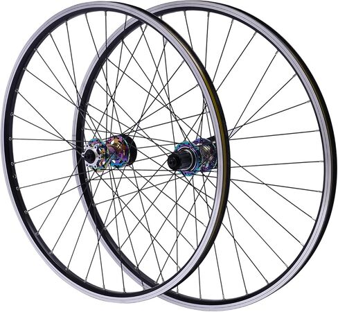 27.5" MTB Wheelset, Aluminum Alloy Rims with 45 Steel Spokes | Pre-Adjusted for Easy Installation | Includes Quick Release Levers | 200kg Weight Limit | Colorful & Black Design in Kuwait