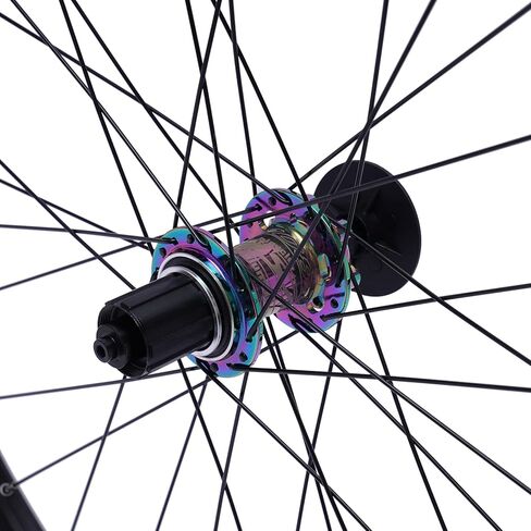27.5" MTB Wheelset, Aluminum Alloy Rims with 45 Steel Spokes | Pre-Adjusted for Easy Installation | Includes Quick Release Levers | 200kg Weight Limit | Colorful & Black Design in Kuwait