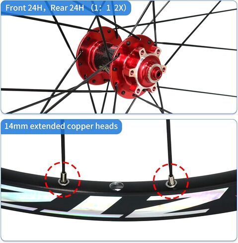 ZTZ 26"/27.5"/29" Mountain Bike Wheelset,Ultralight Carbon Hub Aluminum Alloy Rim 24H Bike Wheels, Quick Release Disc Brake MTB Wheels,Compatible 8-11 Speed Cassette in Kuwait