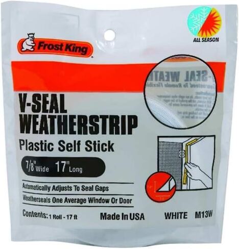 شريط الطقس Frost King M13WH V-Seal مقاس 7/8 بوصة × 17 قدم أبيض، 7/8 بوصة × 17 بوصة in Kuwait