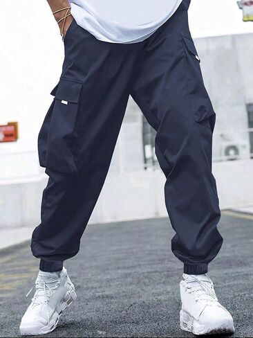 1 pc of boys'and Teens' Casual Sports Outdoor Cargo Pants with Large Pockets for Spring, Summer and Autumn in Saudi Arabia
