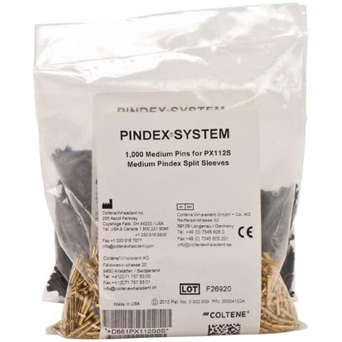 Coltene Whaledent PX112S Pindex دبابيس متوسطة مع قلب صناعي وأكمام بلاستيكية مقسمة 1000/Pk in Kuwait