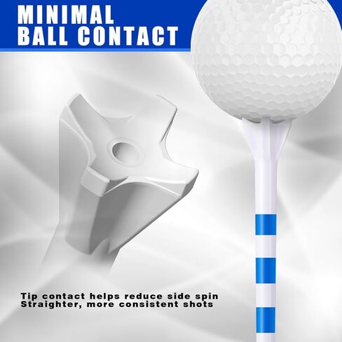 170 قطعة من تي شيرتات الجولف ذات الأداء الاحترافي - رأس ذو 4 شقوق يقلل من الدوران الجانبي | 5 مقاسات من قمصان الجولف البلاستيكية المختلطة (4 بوصات / 3¼ بوصة / 2¾ بوصة / 2⅛ بوصة / 1½ بوصة) لأقصى مسافة وتحكم in Kuwait
