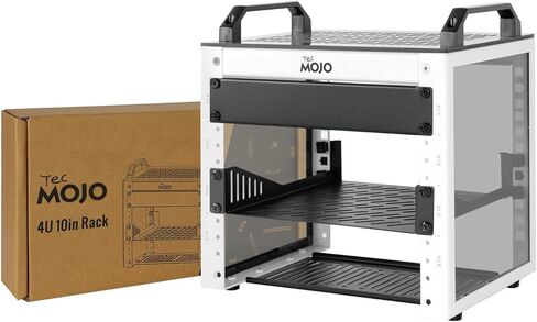 Tecmojo 12U Network Rack, 10 inch Mini Server Rack with 2 Side Translucent Panels & 2 Top Handles, 10.23 inch Deep, for 10 inch IT Equipment & A/V Devices, White in Saudi Arabia