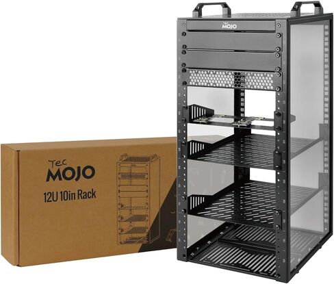 Tecmojo 12U Network Rack, 10 inch Mini Server Rack with 2 Side Translucent Panels & 2 Top Handles, 10.23 inch Deep, for 10 inch IT Equipment & A/V Devices, White in Saudi Arabia