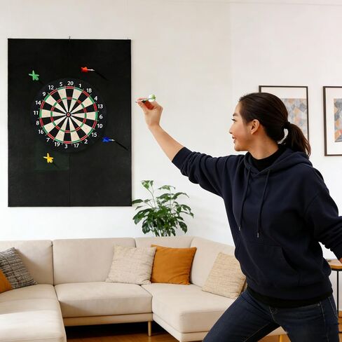 واقيات حائط للوحة رمي السهام، بلاط حائط من اللباد الأسود، 36 بوصة ارتفاع × 24 بوصة عرض × 0.5 بوصة، واقي محيطي للوحة رمي السهام، بديل لوحة الفلين in Kuwait