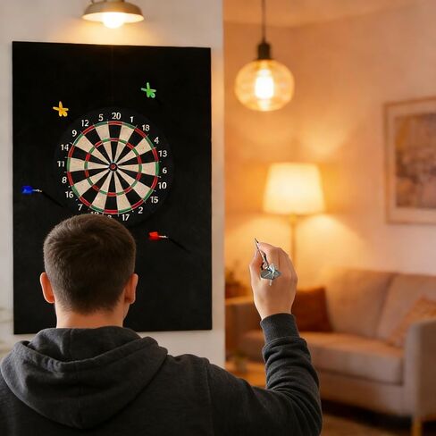 واقيات حائط للوحة رمي السهام، بلاط حائط من اللباد الأسود، 36 بوصة ارتفاع × 24 بوصة عرض × 0.5 بوصة، واقي محيطي للوحة رمي السهام، بديل لوحة الفلين in Kuwait