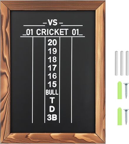 Dart Scoreboard for Cricket and 01 Darts Games Darts Holder Wall Mount Wood Dartboard Accessories for Cricket and 01 Dart Games with Marker in Saudi Arabia