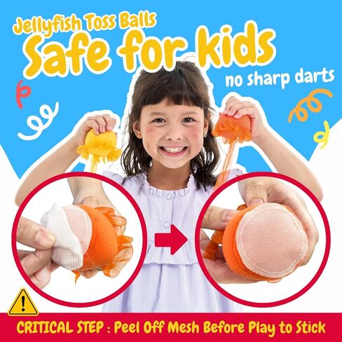 لعبة هدف على شكل بركان ومحيط على الوجهين - لوح رمي السهام كبير مقاس 26 بوصة مع كرات لاصقة وكرات رمي ​​قنديل البحر، لعبة ممتعة للحفلات في الأماكن المغلقة/المفتوحة للأطفال من سن 3 إلى 12 عامًا in Kuwait