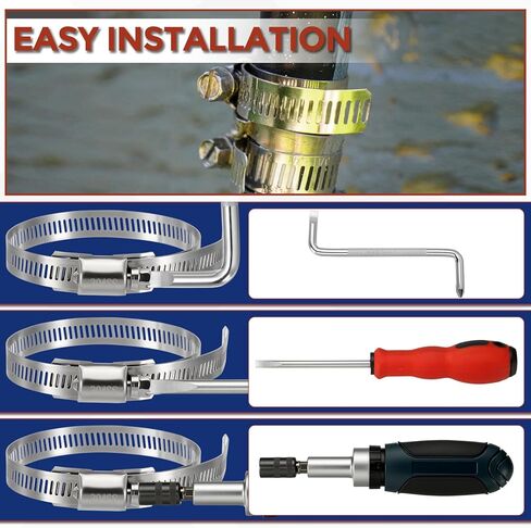 1Pcs Stainless Steel Band Hose Clamp, DIY 30 ft Metal Strap + 15 Heavy Duty Fasteners Adjustable Hose Clamps Assortment Kit, Metal Strapping for Radiator, Dryer, Fuel in Saudi Arabia
