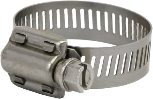 مشبك خرطوم عزم دوران عالي من الفولاذ المقاوم للصدأ 300 درجة، محرك دودي، مقاس SAE 16، نطاق قطر 11/16 بوصة إلى 1-1/2 بوصة، عرض النطاق الترددي 1/2 بوصة (عبوة من 10) in Kuwait