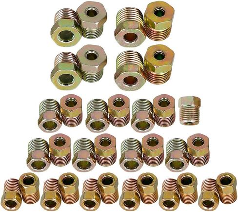 Genuine 35Pcs 3/16 & 1/4 Tube Brake Line Tubing Fitting Nuts Kit For Inverted Flares Genuine OEM Replacement in Saudi Arabia