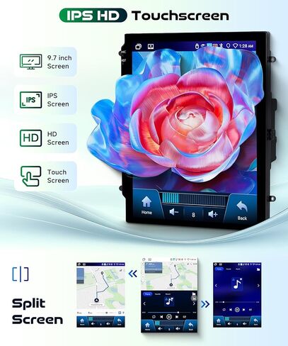 Vertical Android Car Stereo Radio for 2012 2013 2014 2015 2016 2017 2018 Ford Focus, Podofo Vertical HD IPS Touch Screen Bluetooth Radio with Mirror Link GPS Navigation Wifi FM Radio Backup Camera Mic in Saudi Arabia
