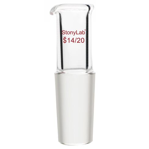 stonylab Glass Pour Out Adapter, Borosilicate Glass Liquid Pouring Adapter with 24/40 Ground Inner Joint for Laboratory Lab Supply in Kuwait