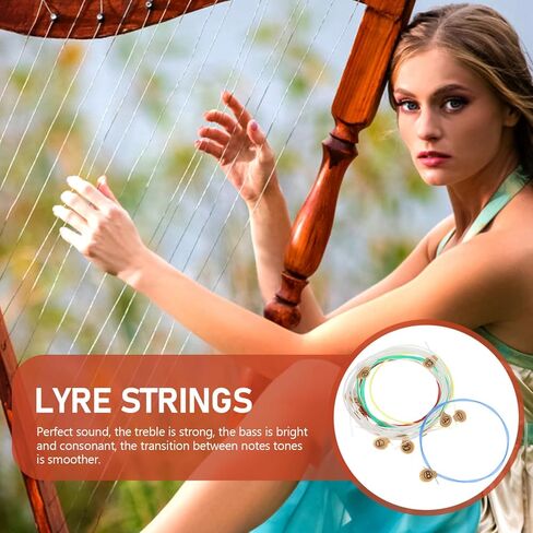15pcs Lyre Harp Strings Durable Replacement Strings for Musical Instrument Accessories Lightweight Easy to Install for Beginners Professionals in Saudi Arabia