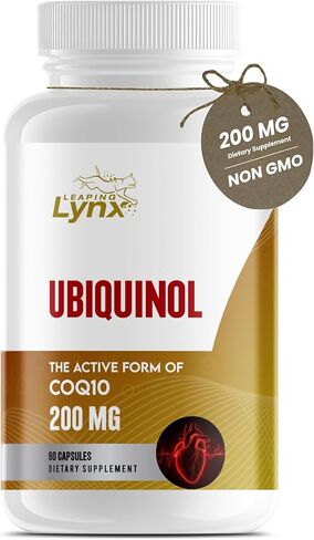 Ubiquinol CoQ10 200mg – High Absorption Active Coenzyme Q10 Supplement for Heart Health, Energy & Cellular Vitality | 60 Capsules, 60-Day Supply | Bioavailable Antioxidant Formula | Non-GMO in Kuwait