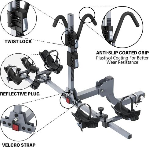 رف الدراجة في براديو رف ، رف قابل للطي 2 دراجة للدراجة القياسية ، الإطارات الدهنية والدراجة الإلكترونية ، رف دراجة ذكي خالٍ من التمايل ، 2 دراجة 180 رطلاً ، مستقبل 2 بوصة in Kuwait